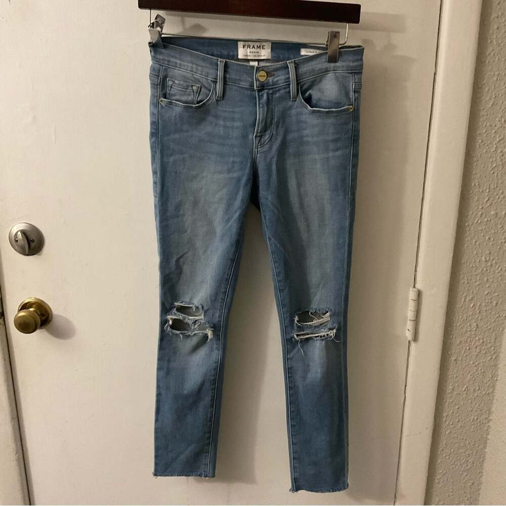 FRAME Denim Waterloo Le Skinny de Jeanne Crop 26 Casual Preppy Festival Hippie